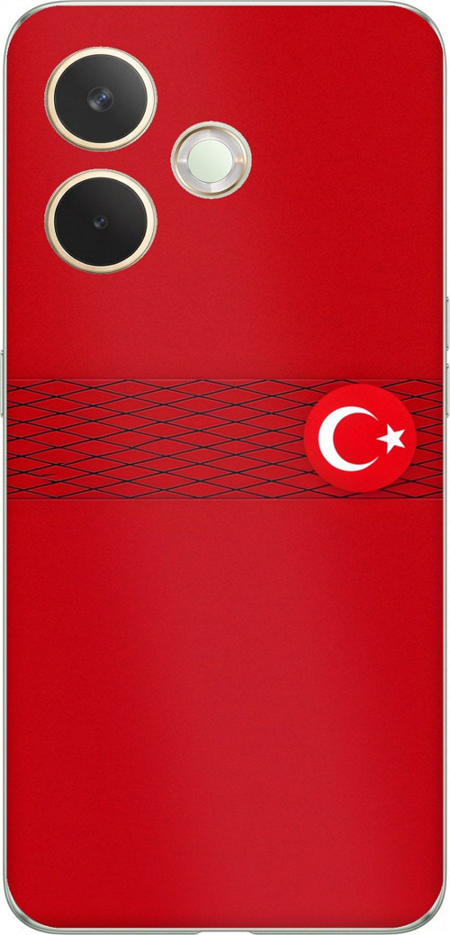 Oppo A5 Pro Uyumlu Türk Milli Takım Izgara Desenli Forma Baskılı Silikon Kılıf