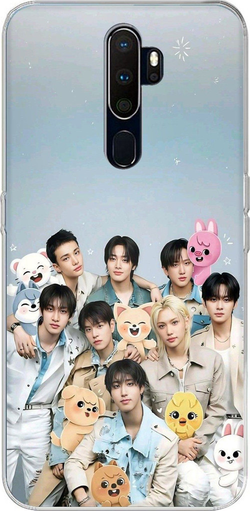 Oppo A5/A9 2020 Uyumlu Tray Kids K-Pop Grubu ve SKZOO Temalı Baskılı Silikon Kılıf