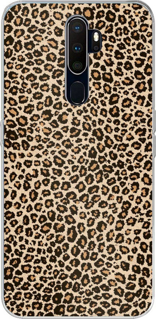 Oppo A5/A9 2020 Uyumlu Leopar Tasarımlı Baskılı Silikon Kılıf