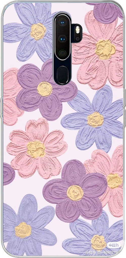 Oppo A5/A9 2020 Uyumlu Renkli Papatyalar Sulu Boya Baskılı Silikon Kılıf