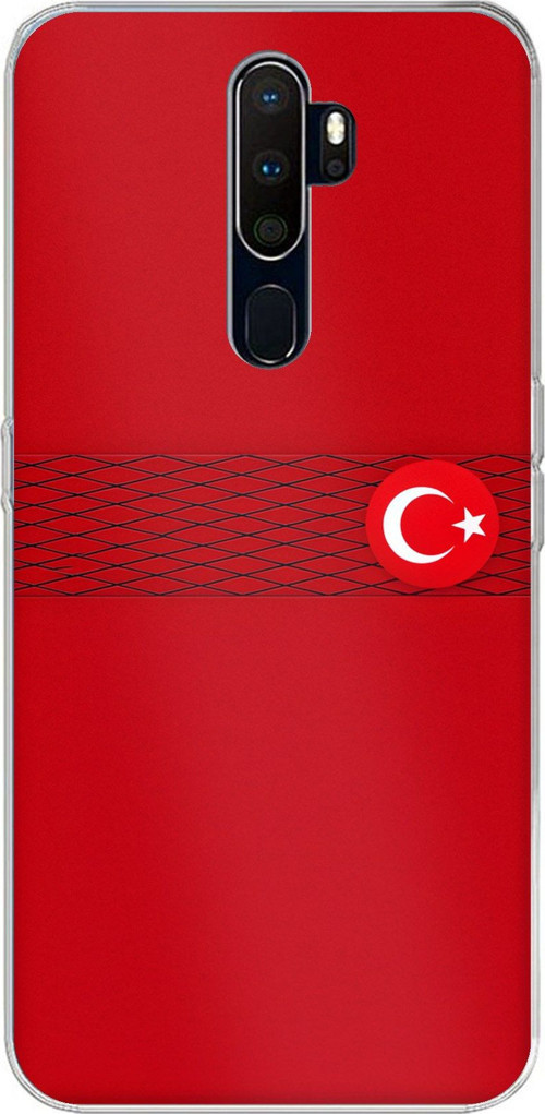 Oppo A5/A9 2020 Uyumlu Türk Milli Takım Izgara Desenli Forma Baskılı Silikon Kılıf