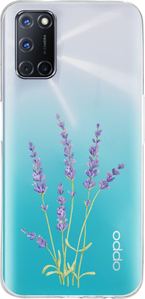 OPPO A52-A72-92 Uyumlu Lavanta Çiçek Tasarımlı Baskılı Silikon Kılıf