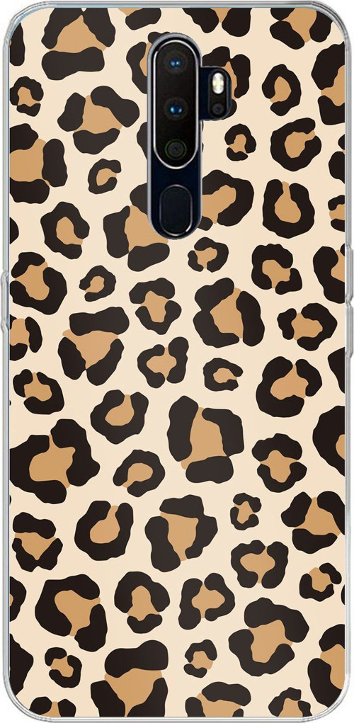 Oppo A5/A9 2020 Uyumlu Vahşi Zarafet Leopar Desenli Baskılı Silikon Kılıf