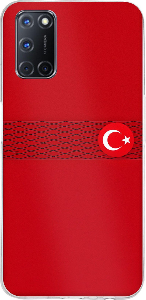 OPPO A52-A72-92 Uyumlu Türk Milli Takım Izgara Desenli Forma Baskılı Silikon Kılıf