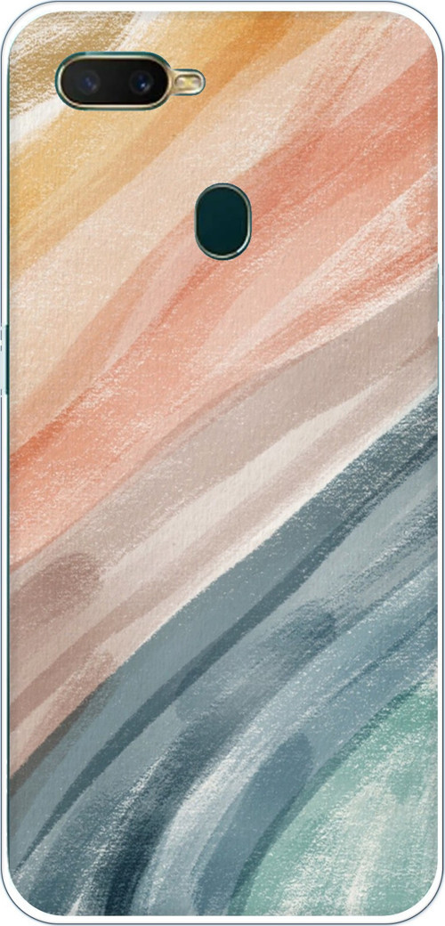 Oppo A5S-AX7-A12 Uyumlu Modern Renk Paleti Baskılı Silikon Kılıf