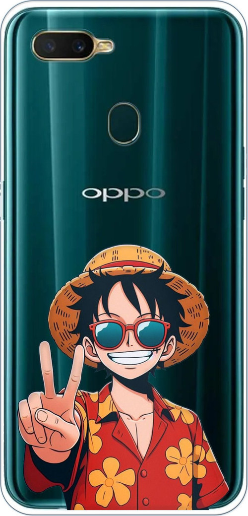 Oppo A5S-AX7-A12 Uyumlu Monkey D. Luffy Tasarımlı Baskılı Silikon Kılıf