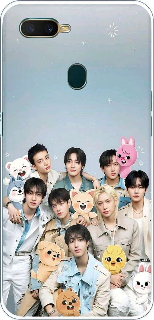 Oppo A5S-AX7-A12 Uyumlu Tray Kids K-Pop Grubu ve SKZOO Temalı Baskılı Silikon Kılıf