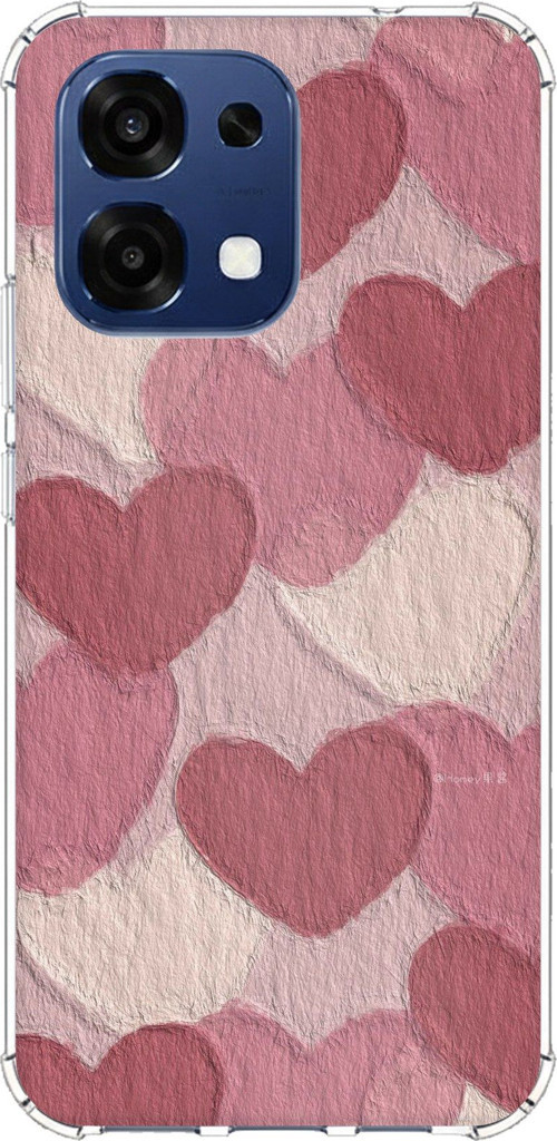 Oppo A6 PRO Uyumlu Pastel Gül Kurusu ve Pembe Kalpli Baskılı Silikon Kılıf