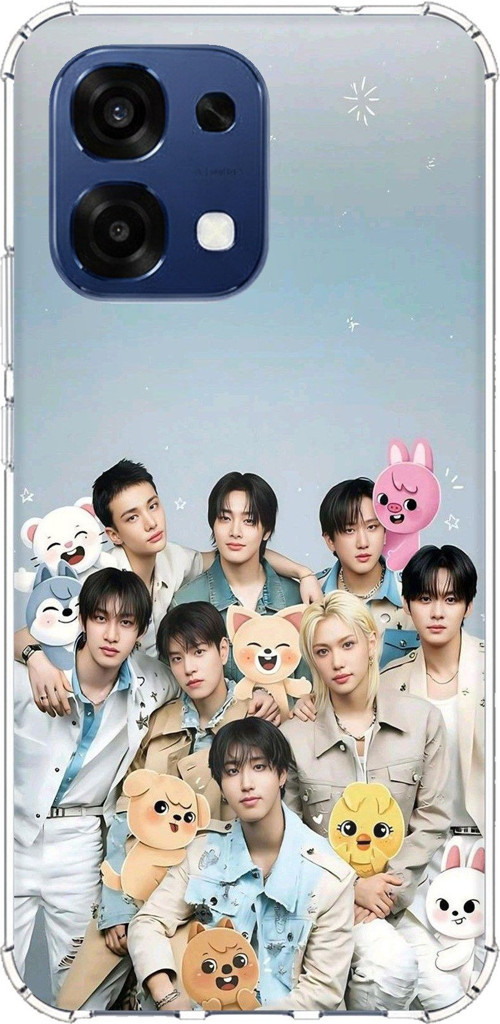 Oppo A6 PRO Uyumlu Tray Kids K-Pop Grubu ve SKZOO Temalı Baskılı Silikon Kılıf