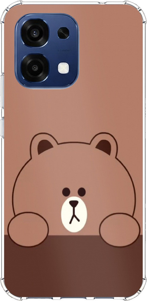 Oppo A6 PRO Uyumlu Kahverengi Ayı Tasarımlı Baskılı Silikon Kılıf