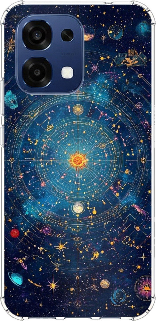Oppo A6 PRO Uyumlu Yıldız Atlası Kozmik Rehber Baskılı Silikon Kılıf