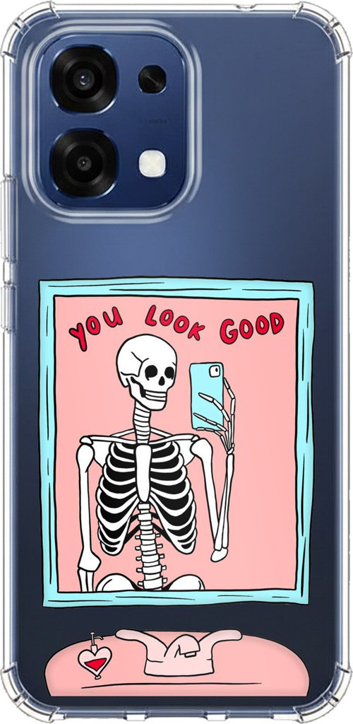 Oppo A6 PRO Uyumlu You Look Good İskelet Tasarımlı Baskılı Silikon Kılıf