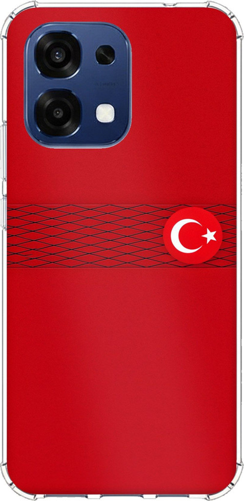 Oppo A6 PRO Uyumlu Türk Milli Takım Izgara Desenli Forma Baskılı Silikon Kılıf