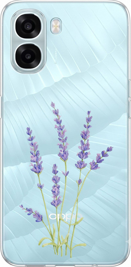 Oppo A6T - A6X Uyumlu Lavanta Çiçek Tasarımlı Baskılı Silikon Kılıf