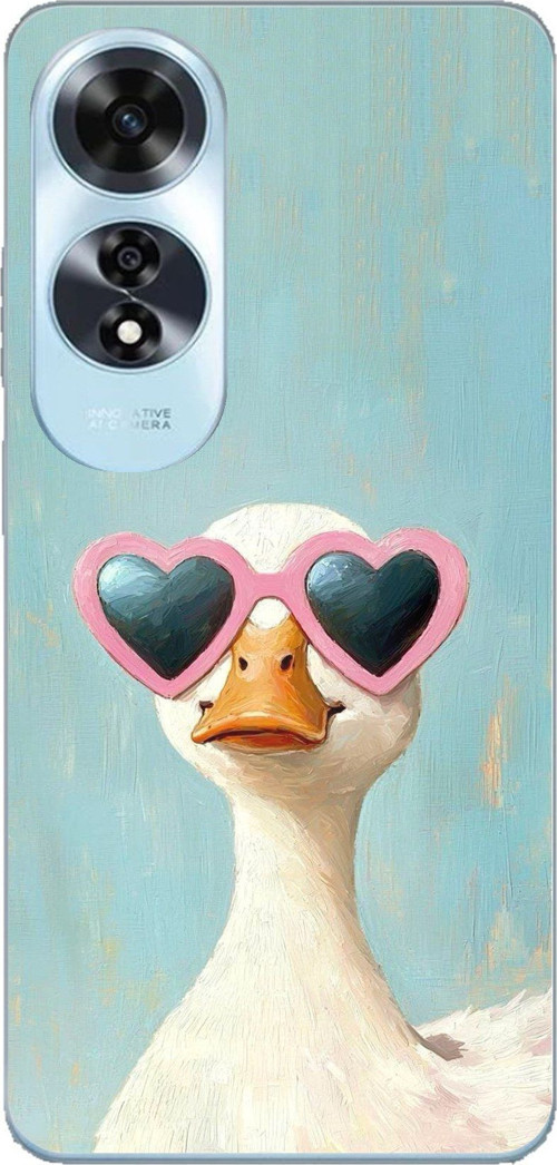 Oppo A60 Uyumlu Yağlı Boya Pop-Art Ördek Baskılı Silikon Kılıf