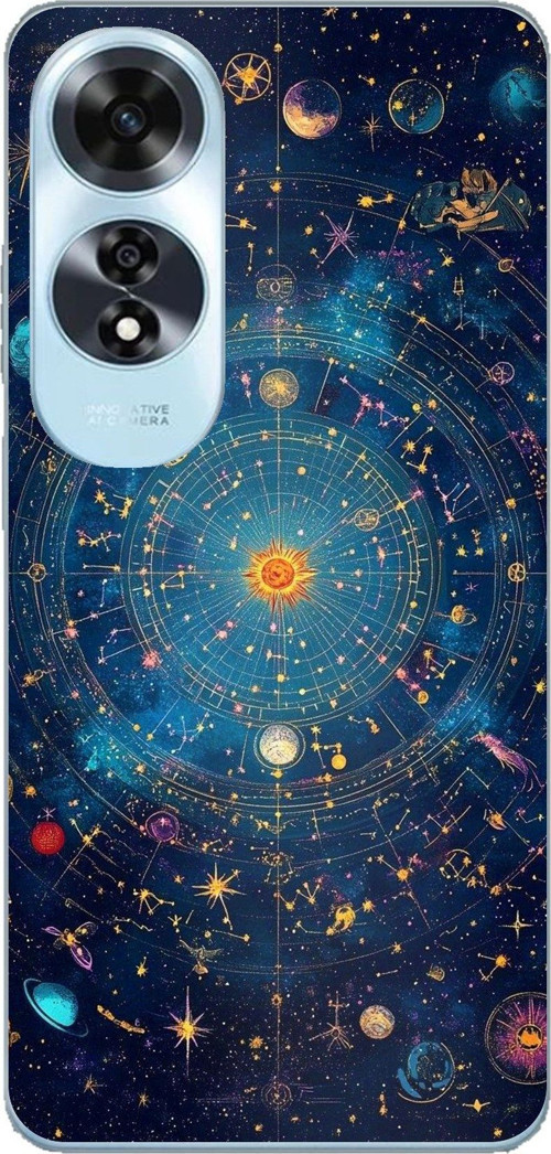 Oppo A60 Uyumlu Yıldız Atlası Kozmik Rehber Baskılı Silikon Kılıf