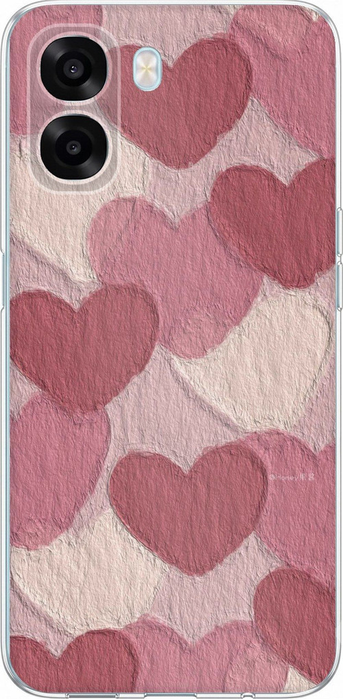 Oppo A6T - A6X Uyumlu Pastel Gül Kurusu ve Pembe Kalpli Baskılı Silikon Kılıf