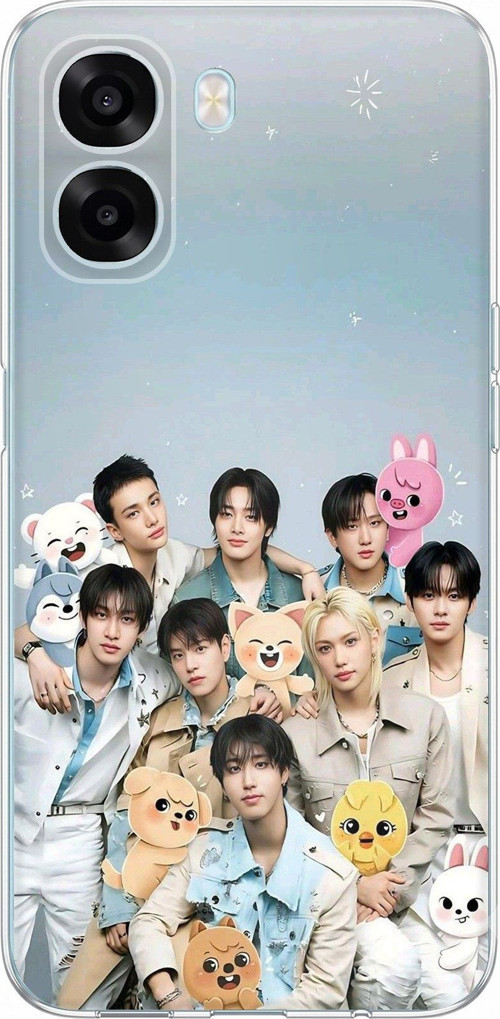 Oppo A6T - A6X Uyumlu Tray Kids K-Pop Grubu ve SKZOO Temalı Baskılı Silikon Kılıf