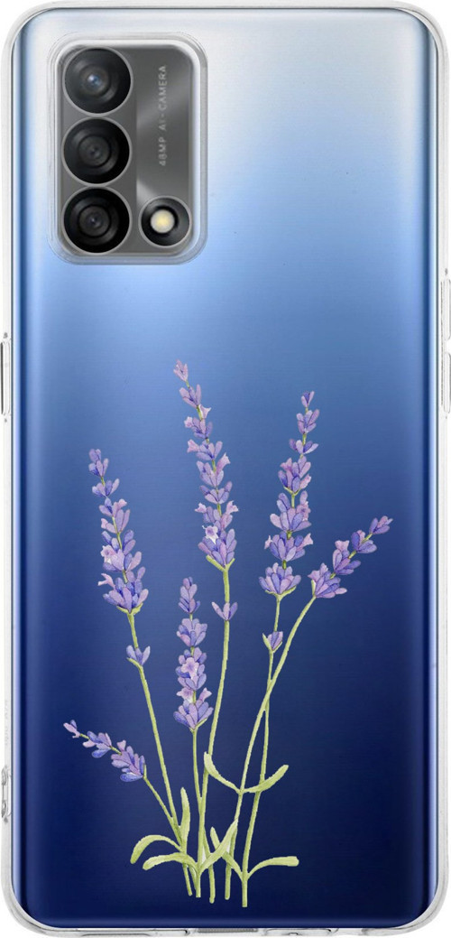 OPPO A74 Uyumlu Lavanta Çiçek Tasarımlı Baskılı Silikon Kılıf