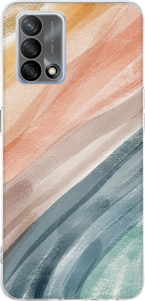 OPPO A74 Uyumlu Modern Renk Paleti Baskılı Silikon Kılıf