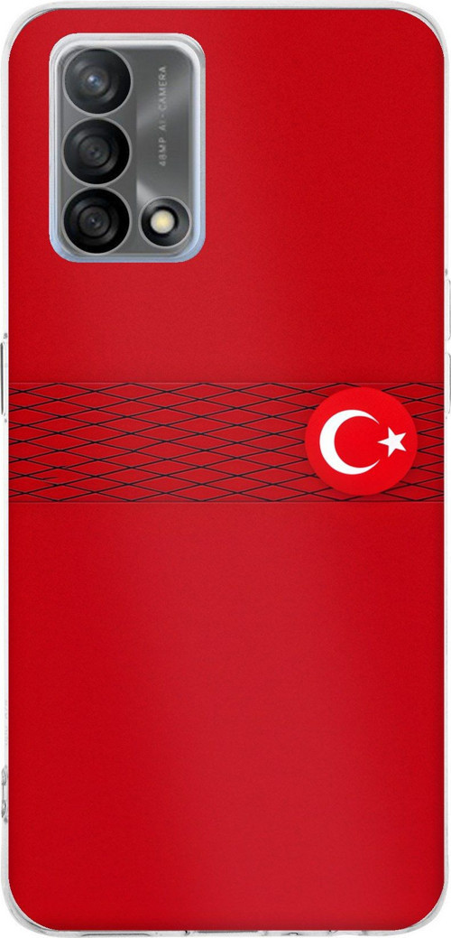 OPPO A74 Uyumlu Türk Milli Takım Izgara Desenli Forma Baskılı Silikon Kılıf