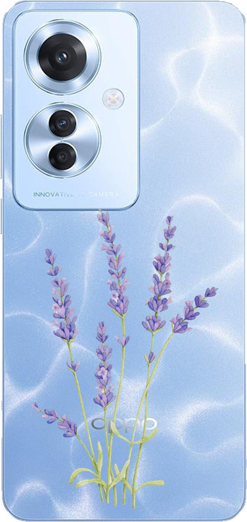 OPPO Reno 11F Uyumlu Lavanta Çiçek Tasarımlı Baskılı Silikon Kılıf