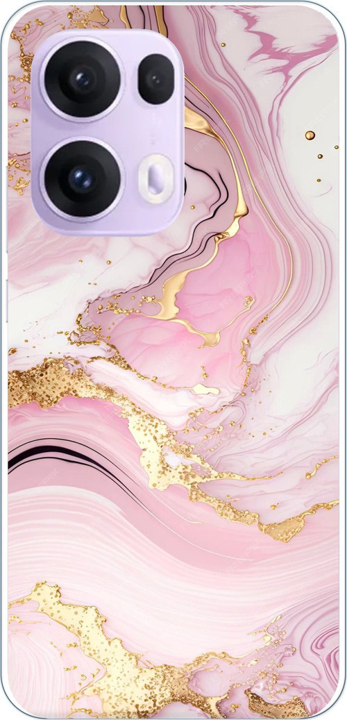 OPPO Reno 13 PRO Uyumlu Pembe Mermer Baskılı Silikon Kılıf