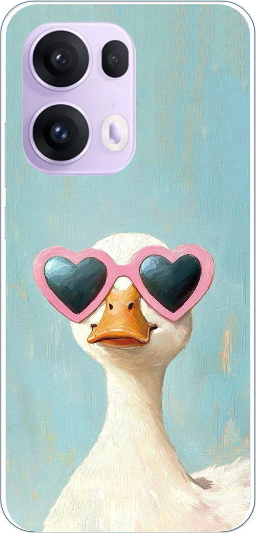 OPPO Reno 13 PRO Uyumlu Yağlı Boya Pop-Art Ördek Baskılı Silikon Kılıf