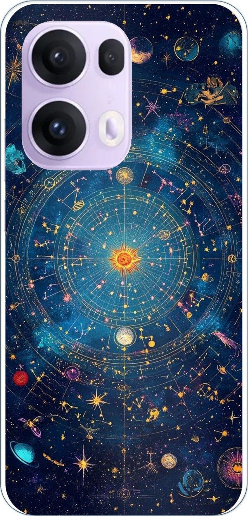 OPPO Reno 13 PRO Uyumlu Yıldız Atlası Kozmik Rehber Baskılı Silikon Kılıf