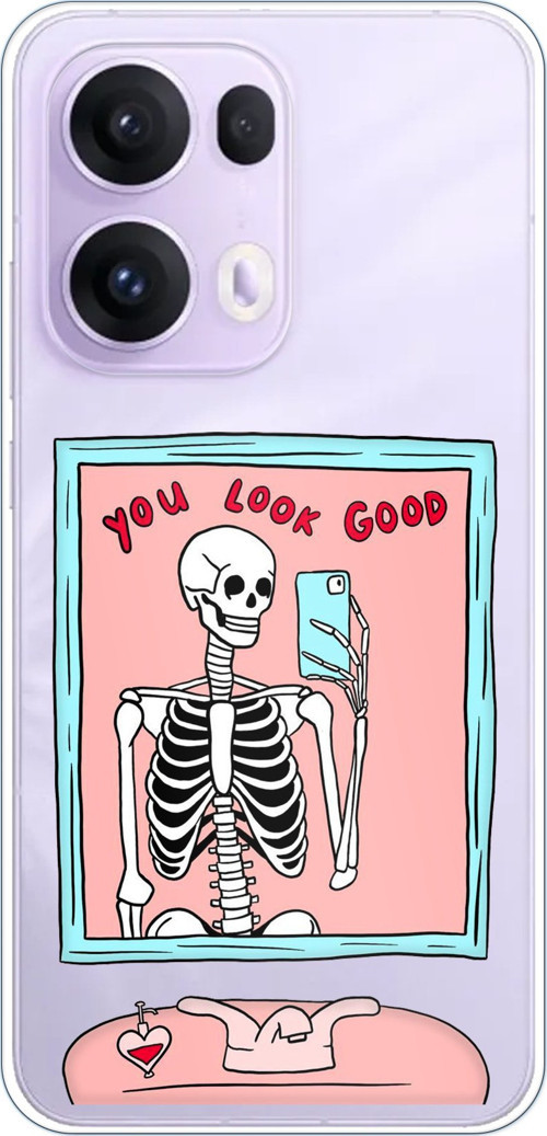 OPPO Reno 13 PRO Uyumlu You Look Good İskelet Tasarımlı Baskılı Silikon Kılıf