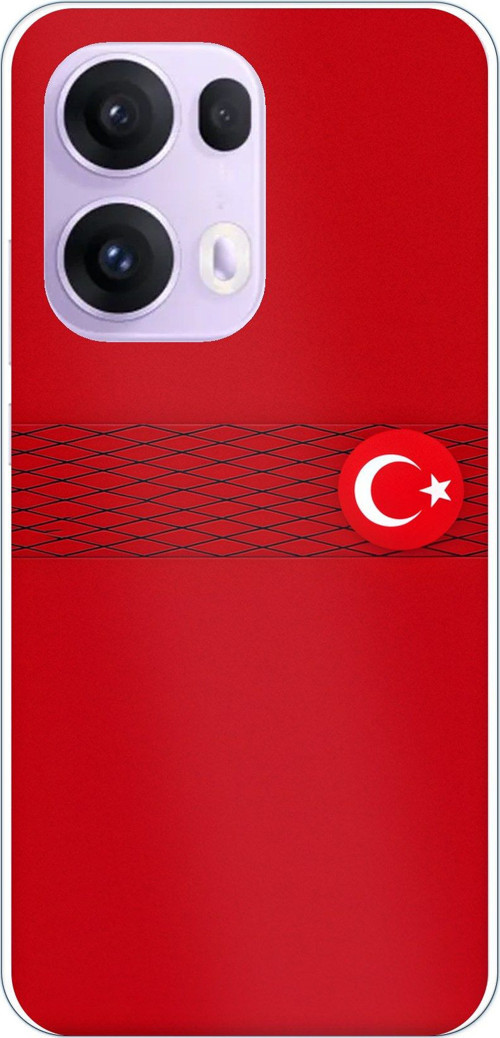 OPPO Reno 13 PRO Uyumlu Türk Milli Takım Izgara Desenli Forma Baskılı Silikon Kılıf