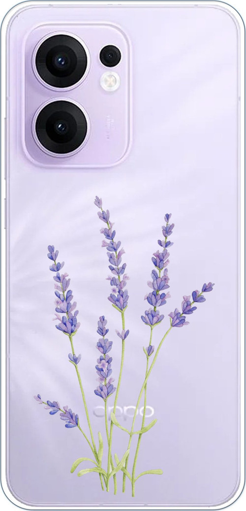 OPPO Reno 13F Uyumlu Lavanta Çiçek Tasarımlı Baskılı Silikon Kılıf