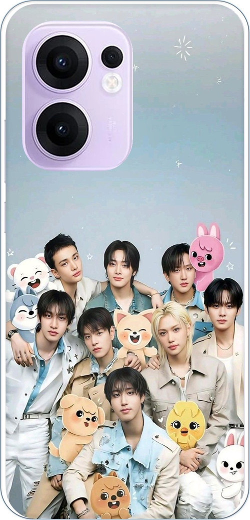 OPPO Reno 13F Uyumlu Tray Kids K-Pop Grubu ve SKZOO Temalı Baskılı Silikon Kılıf