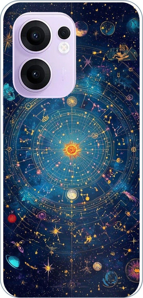 OPPO Reno 13F Uyumlu Yıldız Atlası Kozmik Rehber Baskılı Silikon Kılıf