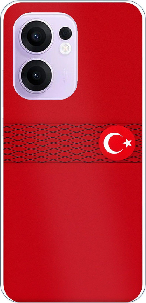 OPPO Reno 13F Uyumlu Türk Milli Takım Izgara Desenli Forma Baskılı Silikon Kılıf