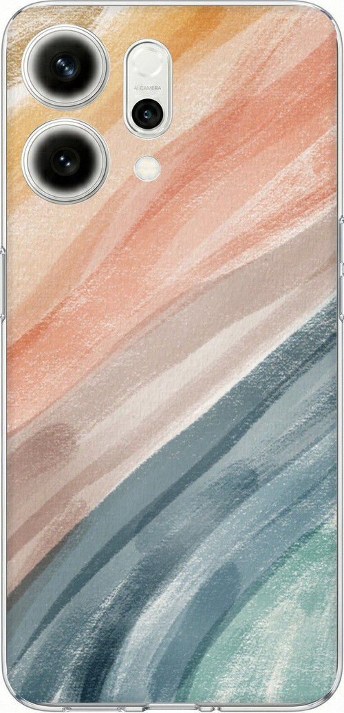 Oppo Reno 14 5G Uyumlu Modern Renk Paleti Baskılı Silikon Kılıf