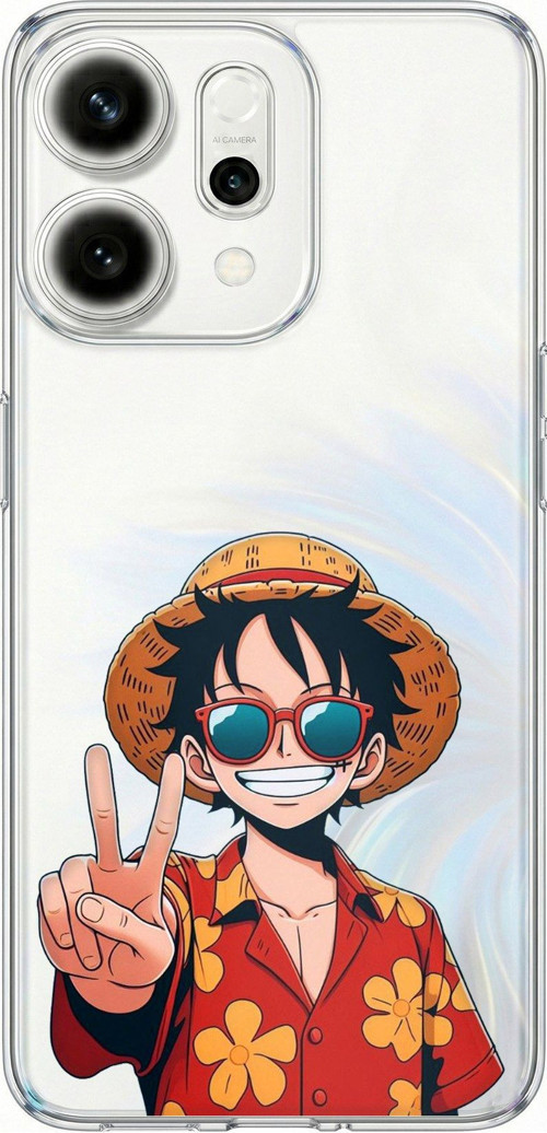 Oppo Reno 14 5G Uyumlu Monkey D. Luffy Tasarımlı Baskılı Silikon Kılıf