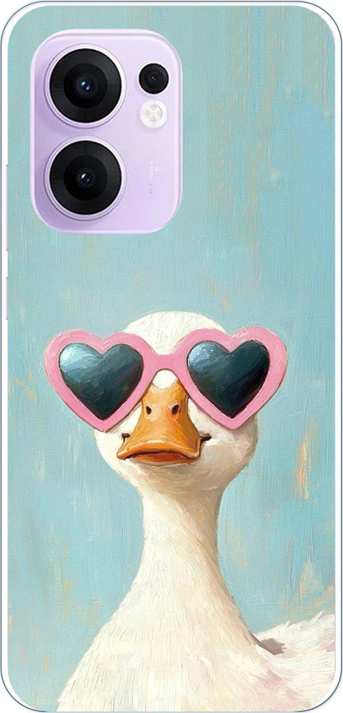 OPPO Reno 13F Uyumlu Yağlı Boya Pop-Art Ördek Baskılı Silikon Kılıf