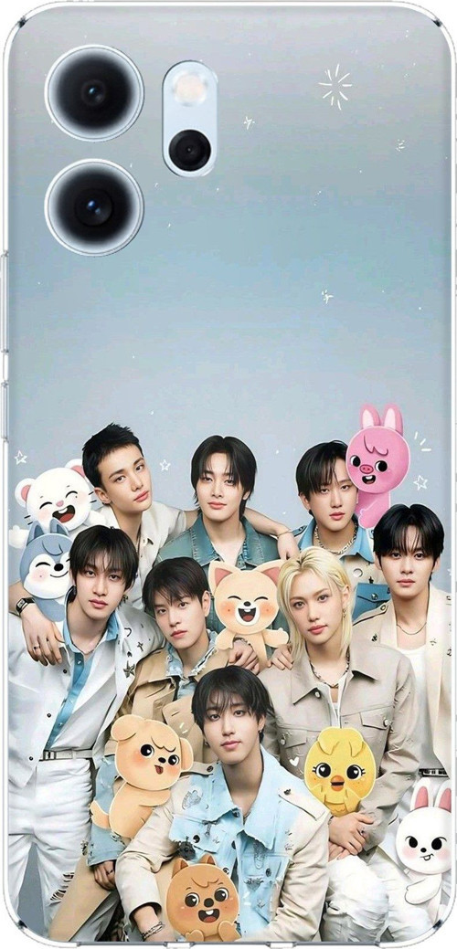 OPPO Reno 14F Uyumlu Tray Kids K-Pop Grubu ve SKZOO Temalı Baskılı Silikon Kılıf