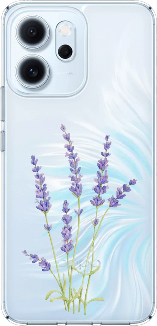 OPPO Reno 14F Uyumlu Lavanta Çiçek Tasarımlı Baskılı Silikon Kılıf