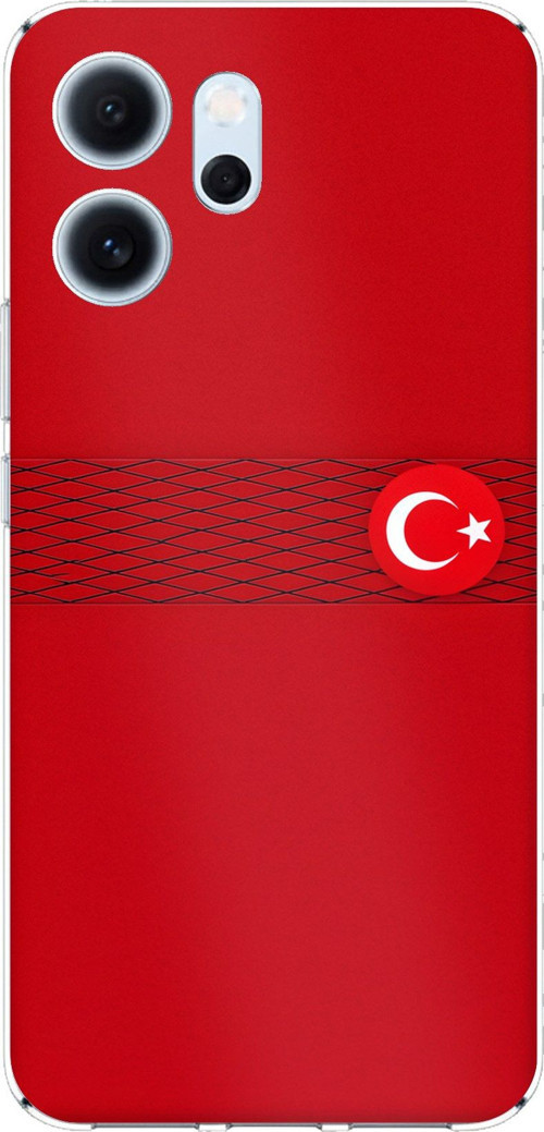 OPPO Reno 14F Uyumlu Türk Milli Takım Izgara Desenli Forma Baskılı Silikon Kılıf