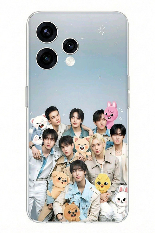 OPPO Reno 15 - Reno 15F Uyumlu Tray Kids K-Pop Grubu ve SKZOO Temalı Baskılı Silikon Kılıf