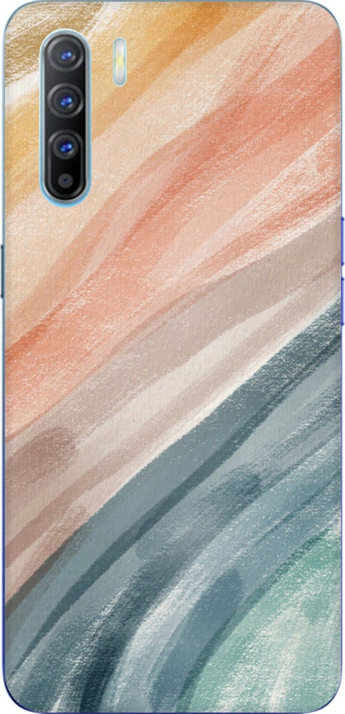 Oppo Reno 3-A91 Uyumlu Modern Renk Paleti Baskılı Silikon Kılıf