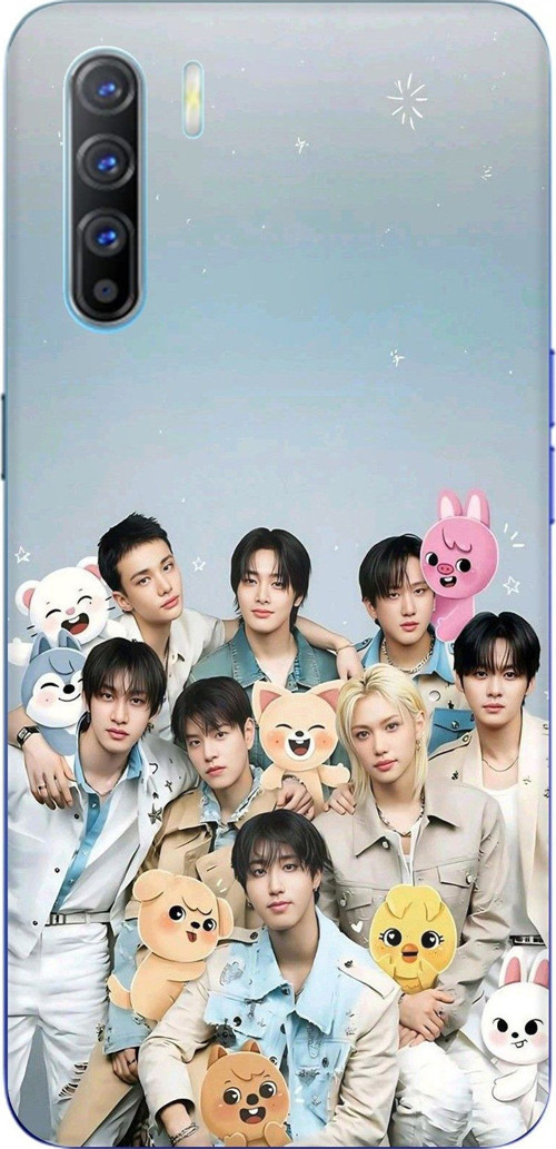 Oppo Reno 3-A91 Uyumlu Tray Kids K-Pop Grubu ve SKZOO Temalı Baskılı Silikon Kılıf