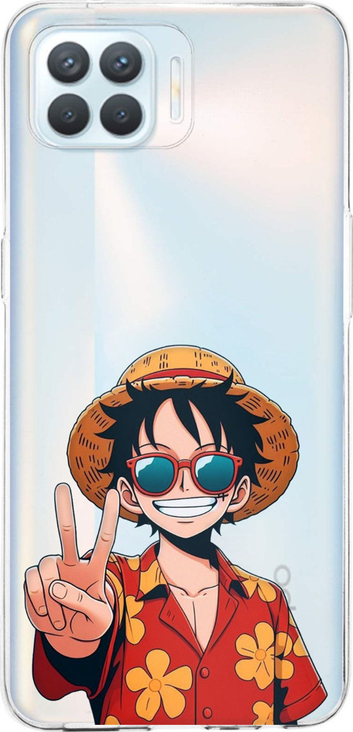 OPPO Reno 4 Lite Uyumlu Monkey D. Luffy Tasarımlı Baskılı Silikon Kılıf