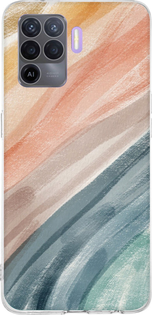 OPPO Reno 5 Lite Uyumlu Modern Renk Paleti Baskılı Silikon Kılıf