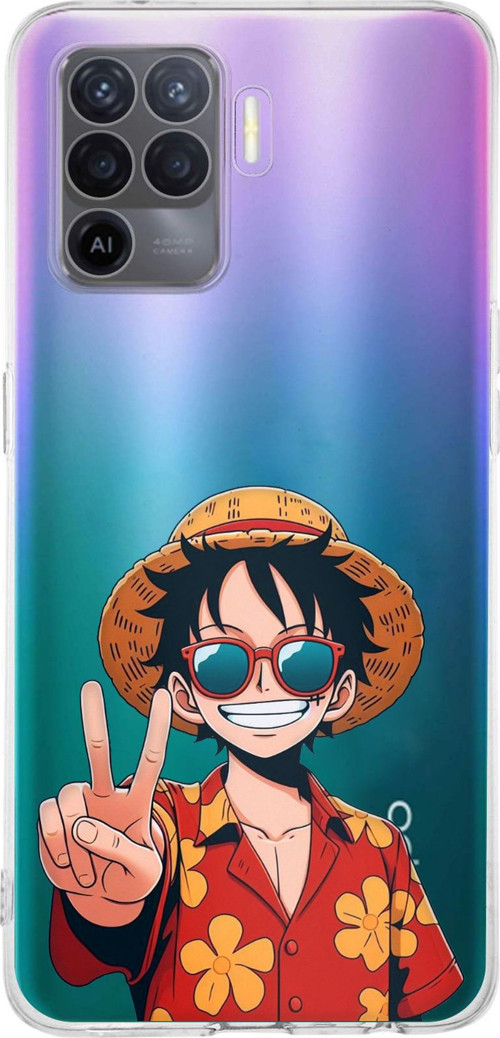 OPPO Reno 5 Lite Uyumlu Monkey D. Luffy Tasarımlı Baskılı Silikon Kılıf