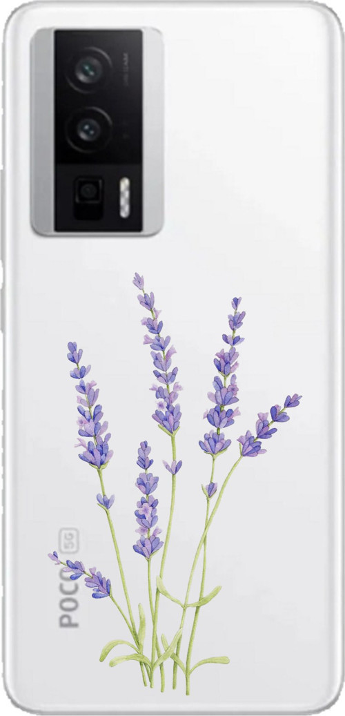 POCO F5 PRO Uyumlu Lavanta Çiçek Tasarımlı Baskılı Silikon Kılıf