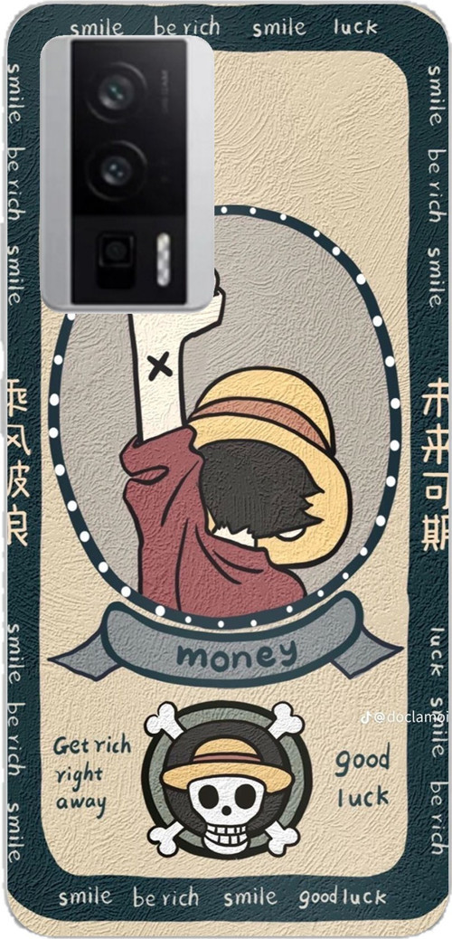 POCO F5 PRO Uyumlu One Piece Dolar Baskılı Silikon Kılıf