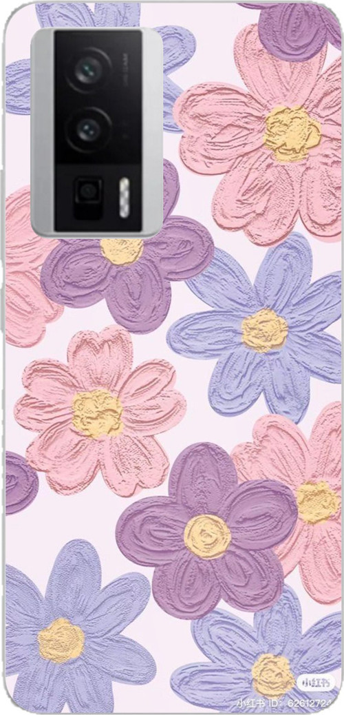 POCO F5 PRO Uyumlu Renkli Papatyalar Sulu Boya Baskılı Silikon Kılıf